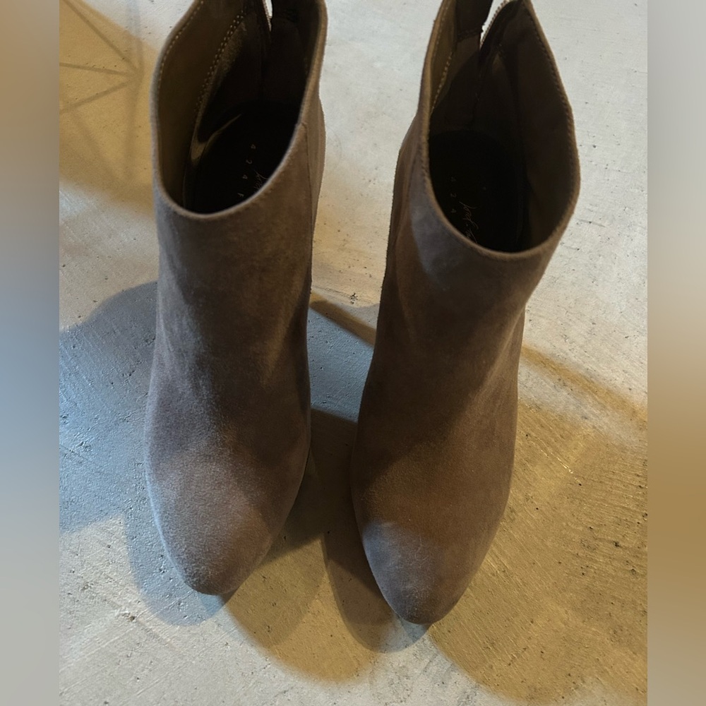 Lord & Taylor Grey Suede Ankle Booties